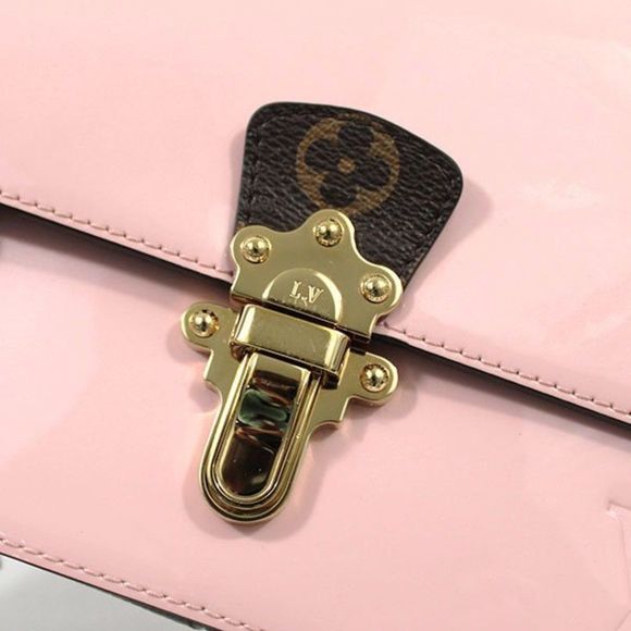 Louis Vuitton Monogram Patent Leather Cherry Wood BB Rose Ballerine Shoulder Bag - Picture 4 of 16